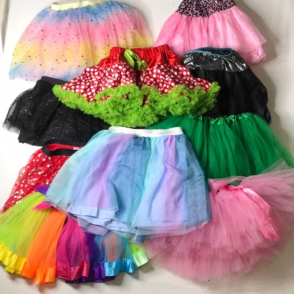 Lot of 10 Colorful Tulle Skirts Collection Kids Small/medium